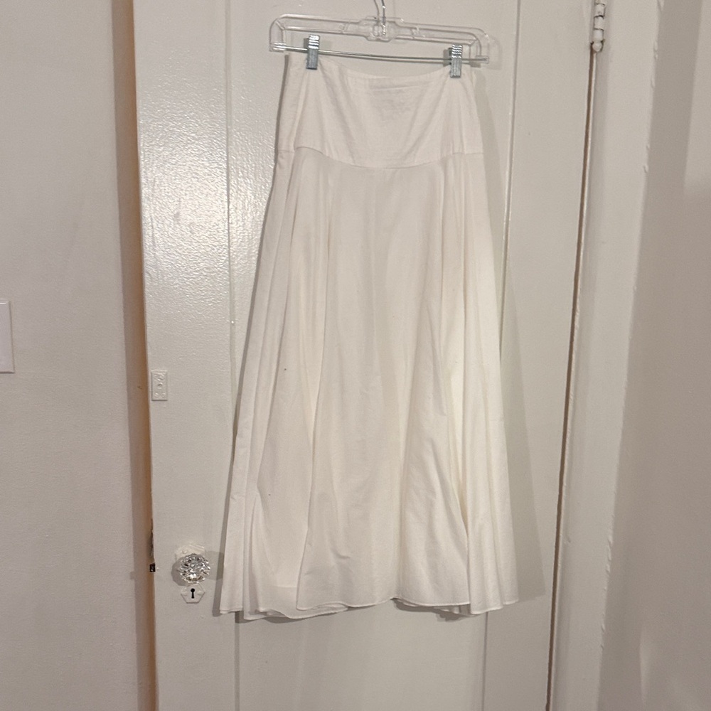 Zara White A-Line Skirt